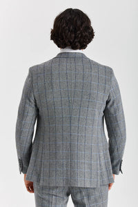 Harris - Grauer Tweed-Blazer mit Fischgrätmuster für Herren