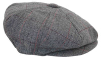 Mens Tweed Check Peaky Blinders Cap