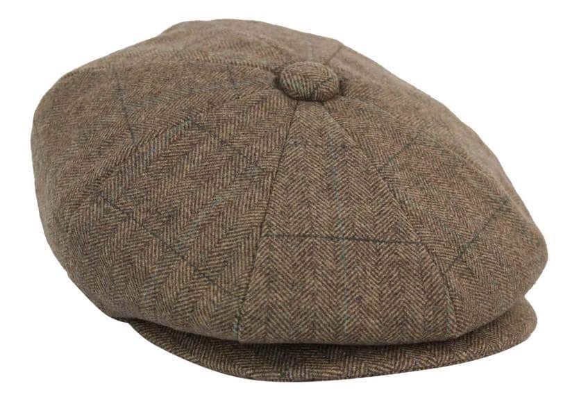 Mens Tweed Check Peaky Blinders Cap