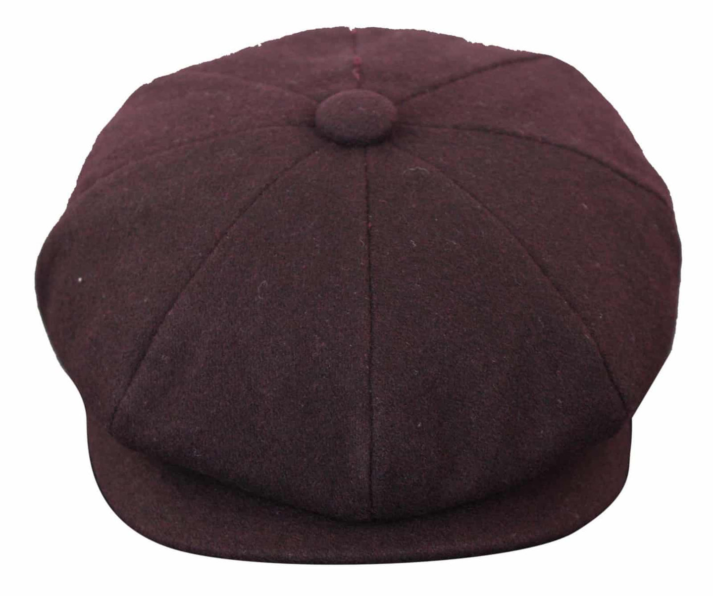 HT6363 - Mens Vintage Tweed Newsboy Peaky Blinders Cap - Brown/Wine