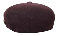 HT6363 - Mens Vintage Tweed Newsboy Peaky Blinders Cap - Brown/Wine