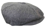 HT6364 - Mens Herringbone Tweed Newsboy Peaky Blinders Hat