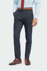 Herrenanzug 3-teilig Nadelstreifen Marineblau Klassisch Vintage Retro 1920er Jahre Tailored Fit Hochzeit