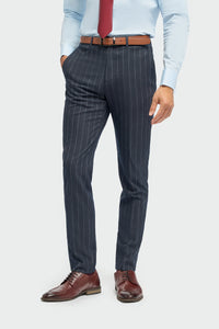 Herrenanzug 3-teilig Nadelstreifen Marineblau Klassisch Vintage Retro 1920er Jahre Tailored Fit Hochzeit