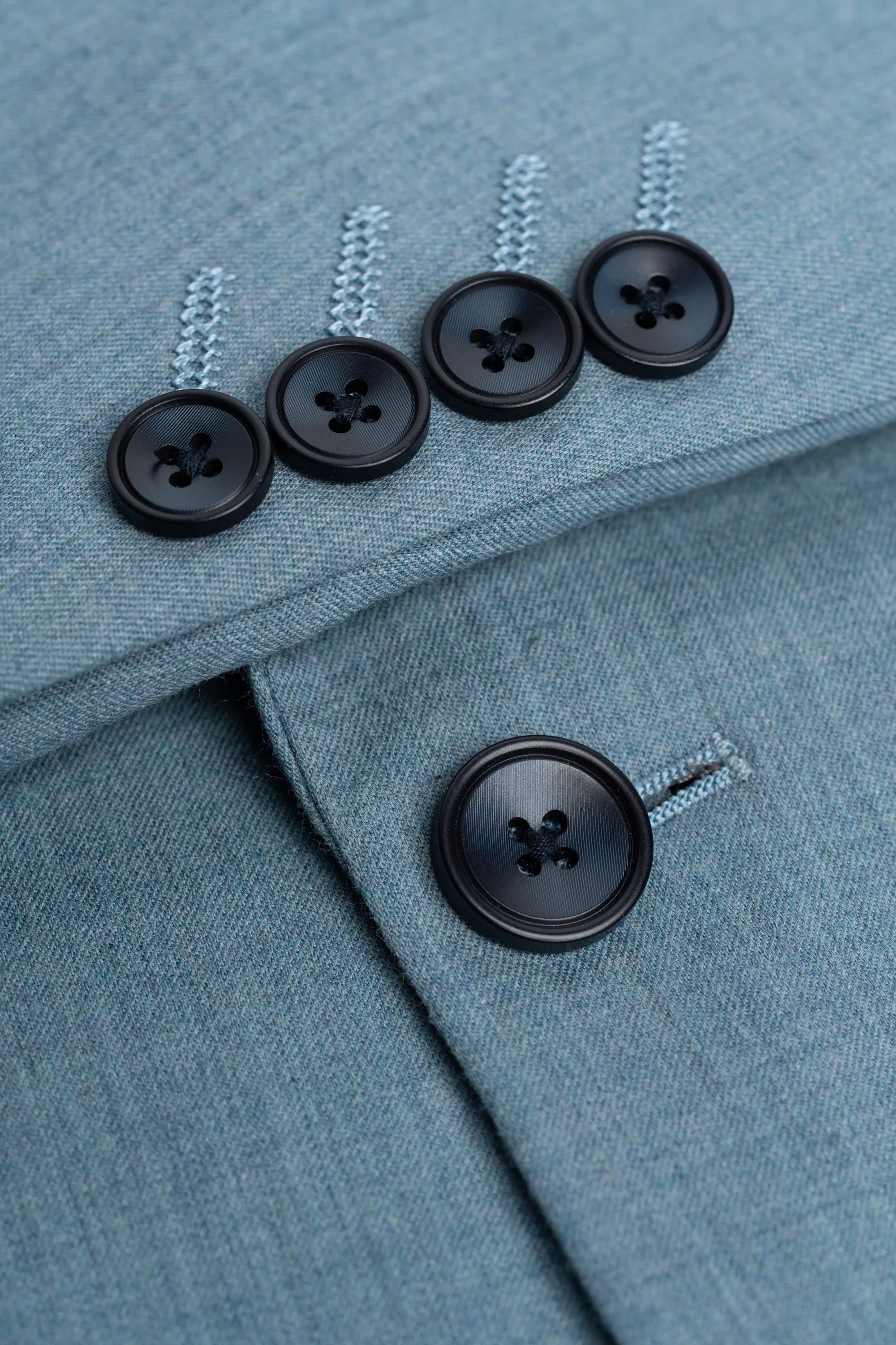 James – Hellblauer 3-teiliger Anzug mit Struktur für Herren