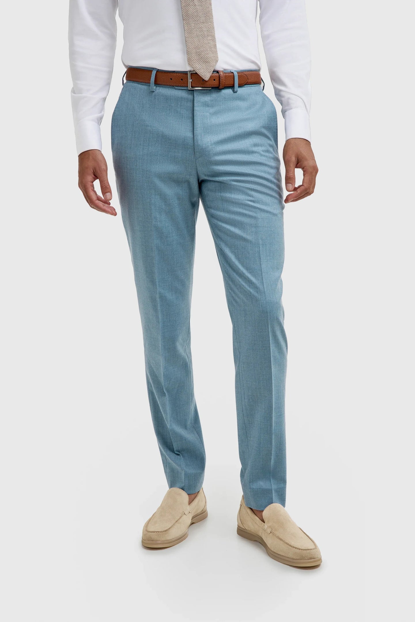James - Herren hellblaue strukturierte Hose