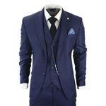 James Men's 3-Piece Navy Blue Tailored Fit Suit