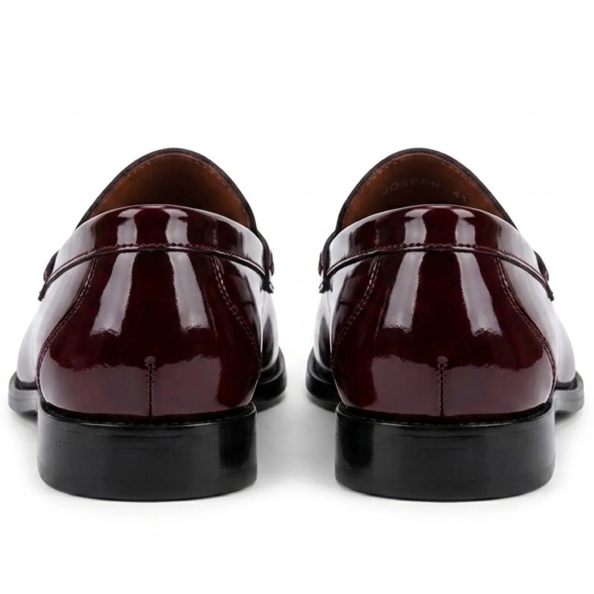 Joseph - Herren Penny Loafer aus burgunderrotem Lackleder