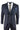 Mens Herringbone Tweed Check 3 Piece Wool Suit Peaky Blinders - Navy Blue