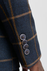 Herrenanzug aus Wolltweed mit Fischgrätenmuster, dreiteilig, Peaky Blinders – Marineblau