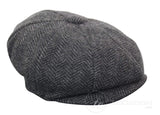Kids Peaky Blinders Newsboy Tweed Herringbone 8 Panel Hat