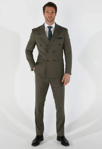 Kurt - Men's 2 Piece Sage Green Double Breasted Suit