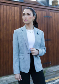 Ladies Tweed Beige Blazer Wool Classic Hunting Jacket Vintage 1920s Retro