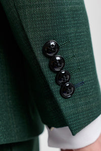Leo – Grüner 3-teiliger karierter Anzug im Tailored Fit für Herren