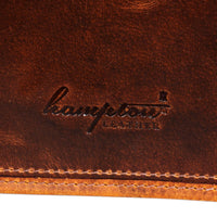 Genuine Leather Laptop Messenger Bag - Up-to 15" - Tan