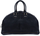 Mens Hand Made Real Leather Travel Bag - Black