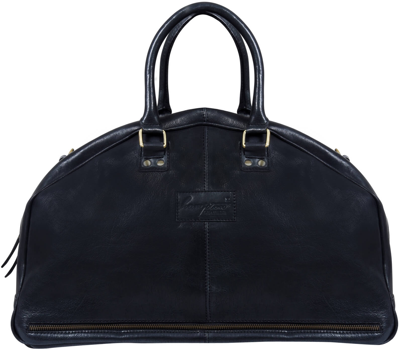 Mens Hand Made Real Leather Travel Bag - Black