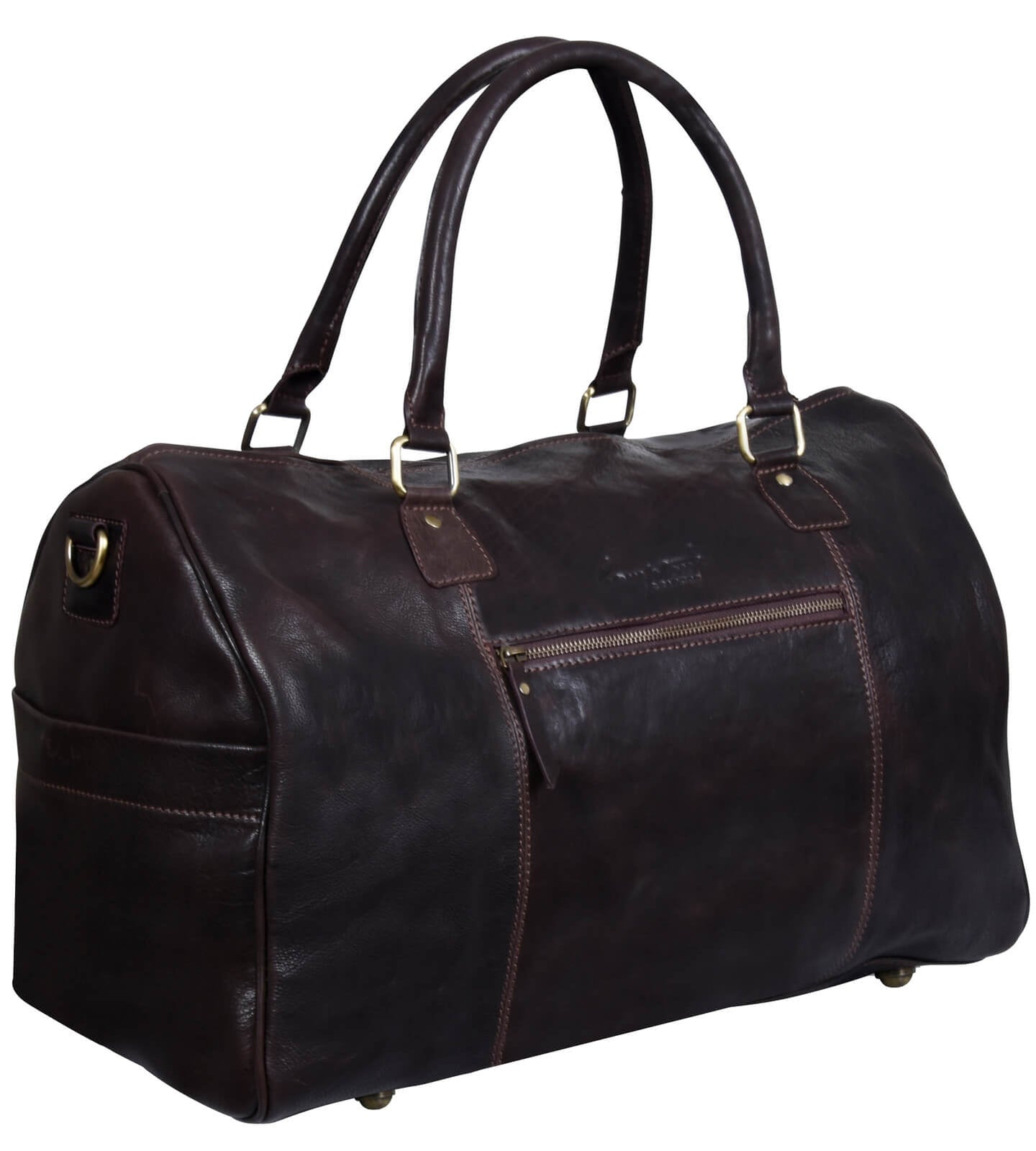 Genuine Leather Vintage Carry On Travel Bag - Brown