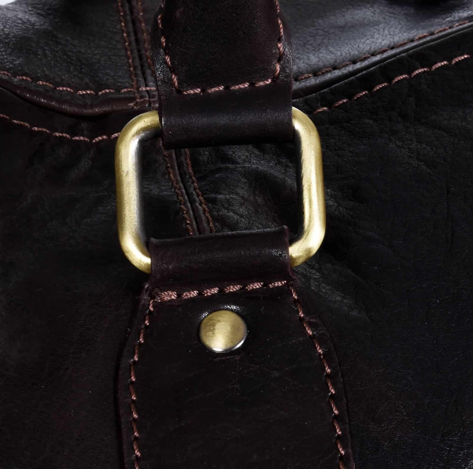 Genuine Leather Vintage Carry On Travel Bag - Brown