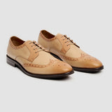 Lorenzo - Herren-Oxfordschuhe aus elfenbeinfarbenem, poliertem Leder