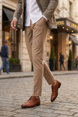 Lorenzo - Herren-Oxfordschuhe aus hellbraunem, poliertem Leder