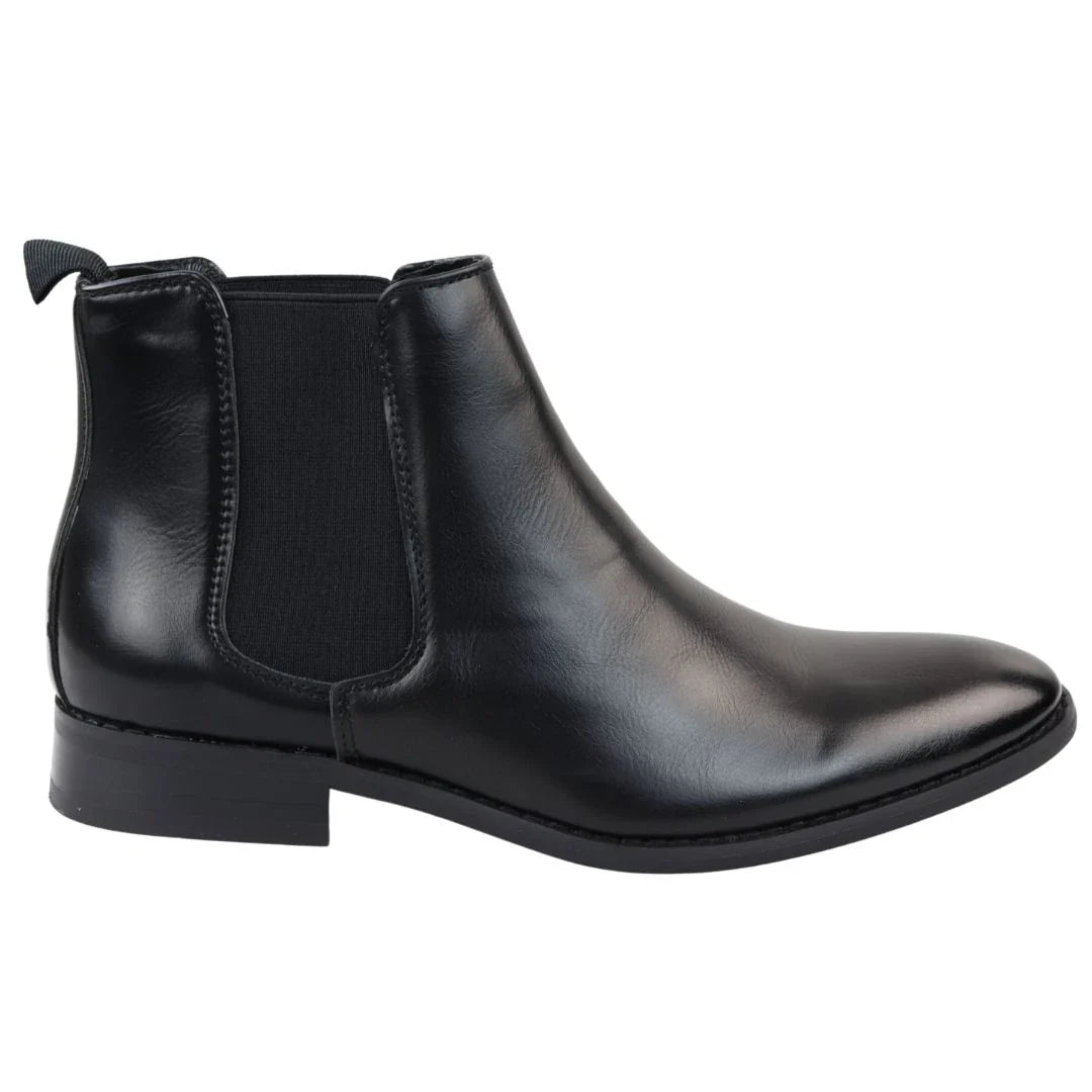 Men's Chelsea Slip On Black Ankle Boots