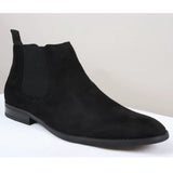 Men's Slip On Black Suede Leather Lined Chelsea Boots