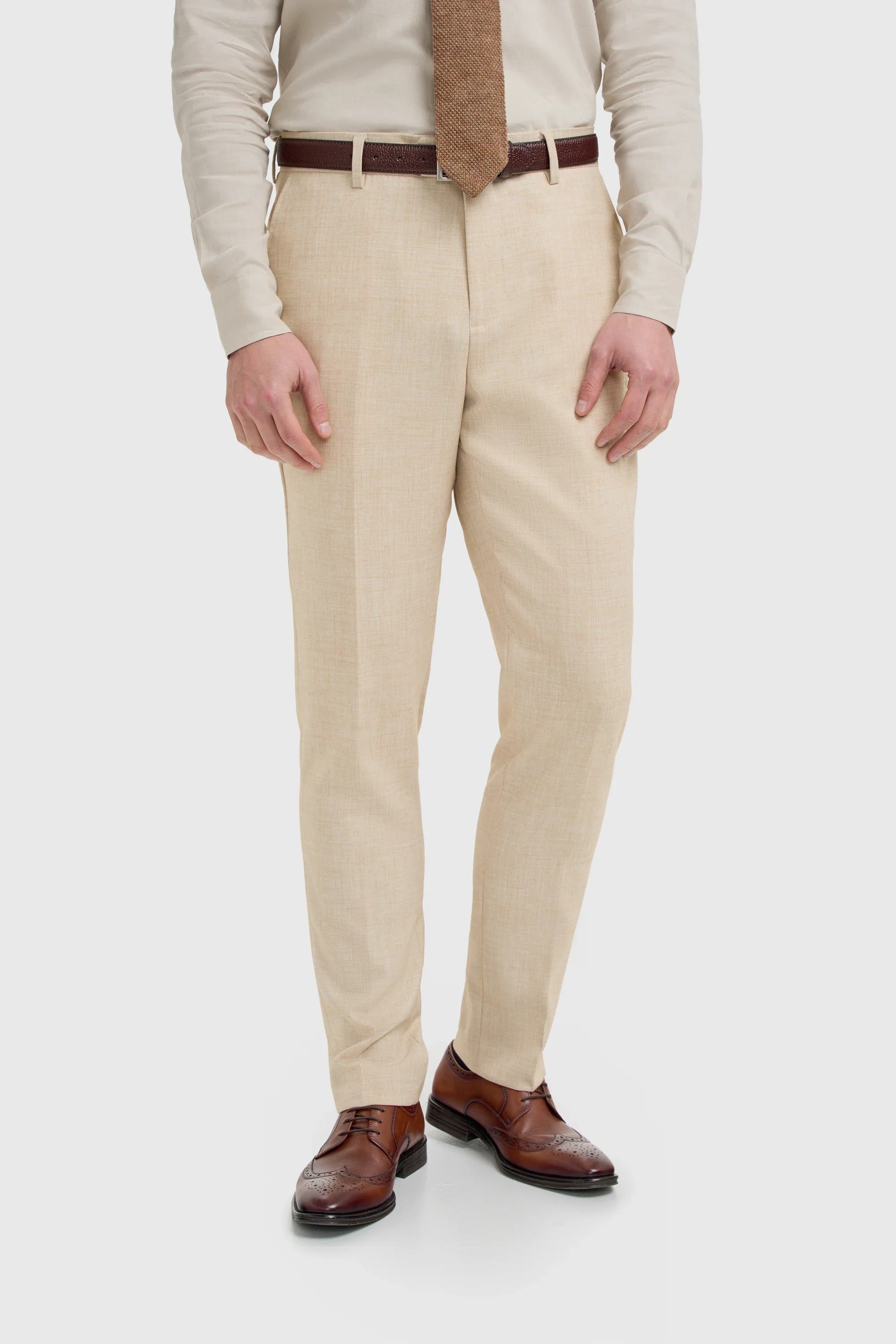 Malibu - Beige Herrenhose mit Struktur