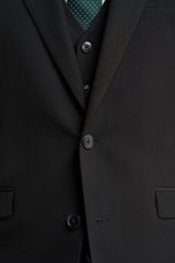 Malibu - Men's Black 3 Piece Tailored Fit Suit