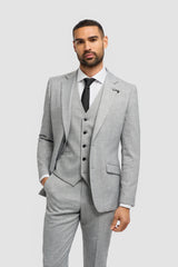 Malibu - Men's Grey 3 Piece Tailored Fit Suit
