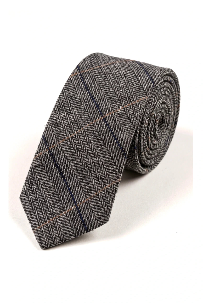 Marc Darcy Herren Tweed Fischgrätenmuster Strukturierte Marc Darcy Krawatten Klassisch Vintage Retro DX7