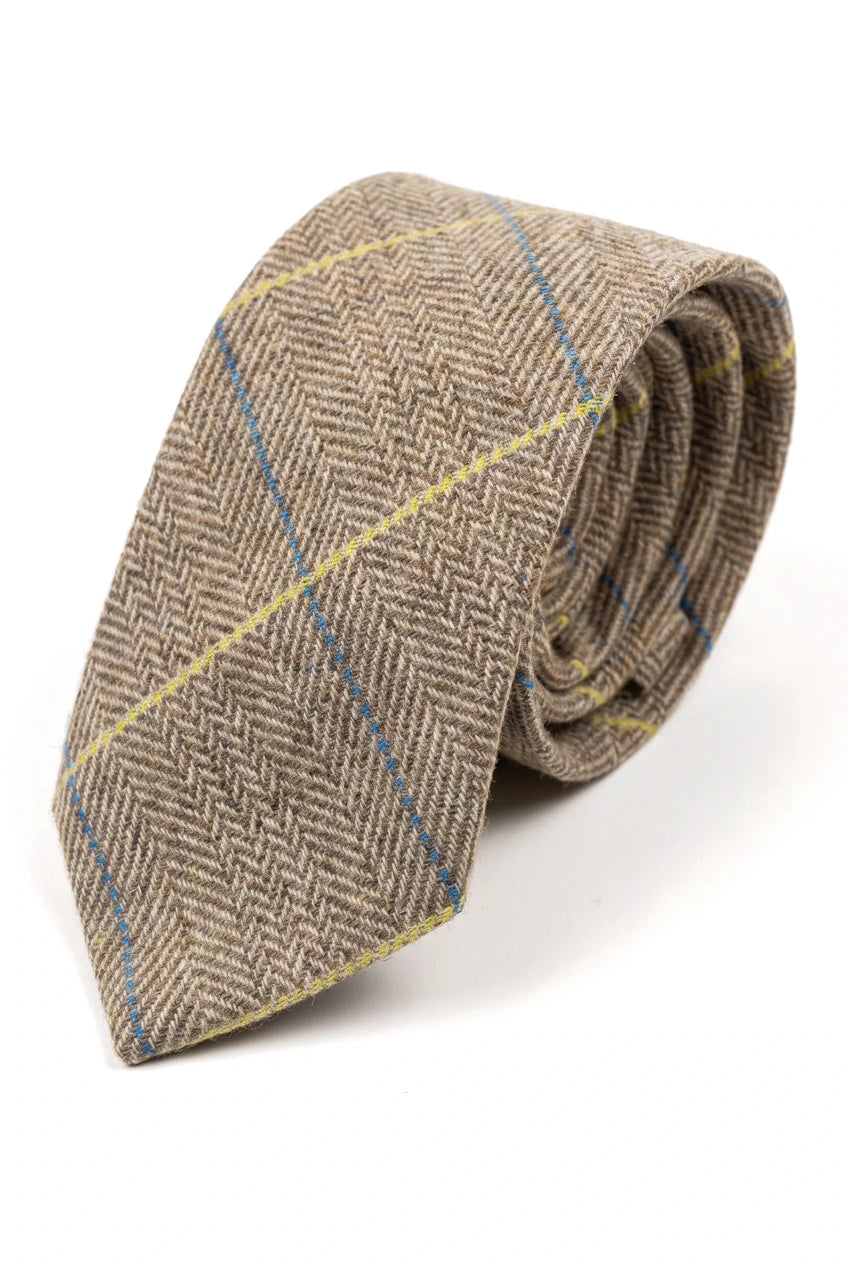 Marc Darcy Herren Tweed Fischgrätenmuster Strukturierte Marc Darcy Krawatten Klassisch Vintage Retro DX7