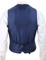 Men Blue Check Tweed Waistcoat - Cavani Carnegi