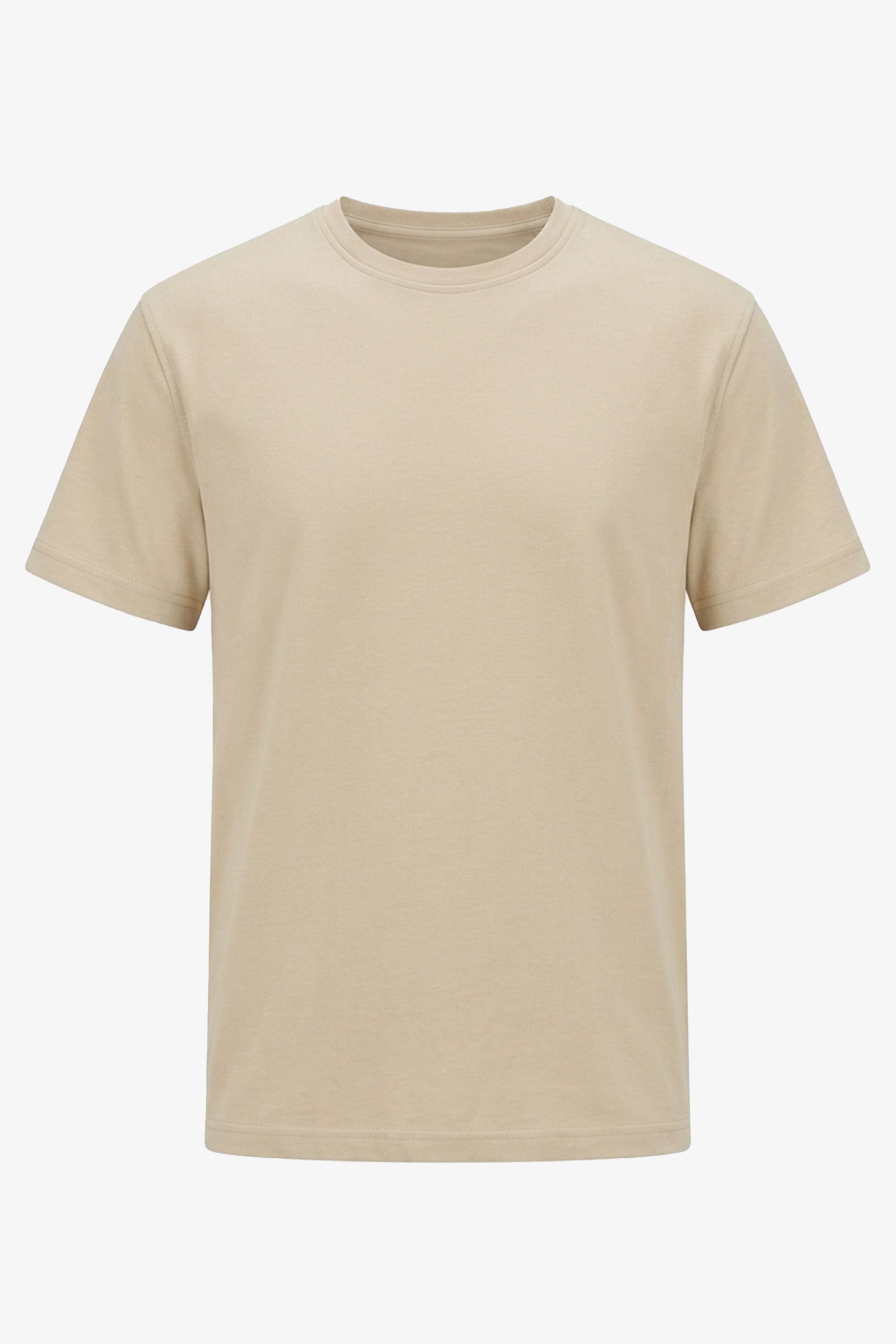 Beige Herren-T-Shirt aus klassischem Baumwollmischgewebe
