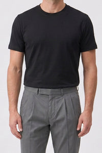 Schwarzes Herren-T-Shirt aus klassischem Baumwollmischgewebe
