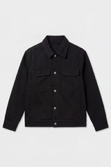 Schwarze Herren-Twilljacke aus Baumwolle - Trucker-Overshirt