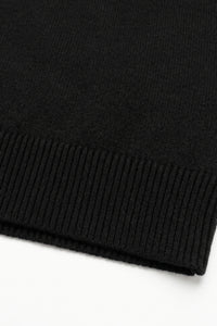 Schwarzer Herren-Strickpullover mit Rundhalsausschnitt aus Acryl