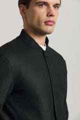 Schwarze, minimalistische, elegante Bomberjacke für Herren