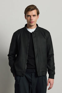 Schwarze, minimalistische, elegante Bomberjacke für Herren