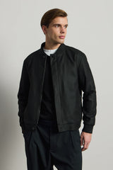 Schwarze, minimalistische, elegante Bomberjacke für Herren