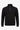 Schwarzer Herren-Pullover mit Viertelreißverschluss und Stehkragen aus Baumwollmischgewebe