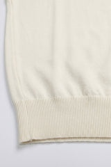 Herren-T-Shirt in Off-White, Strick, normale Passform, Rundhalsausschnitt, Kurzarm