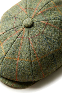 Herren 8 Panel Razor Hat Tweed Blinders Newsboy Grün Karierte Schiebermütze