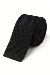 Schwarze Strickkrawatte für Herren