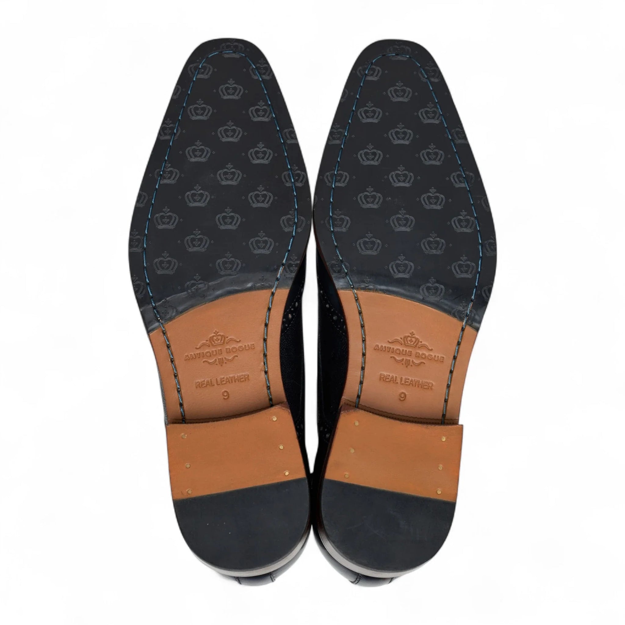 Klassische, formelle Schnürschuhe im Brogue-Stil aus schwarzem Leder für Herren