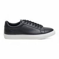 Schwarze Herren-Sneaker aus Leder mit Schnürung