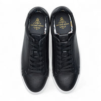 Schwarze Herren-Sneaker aus Leder mit Schnürung