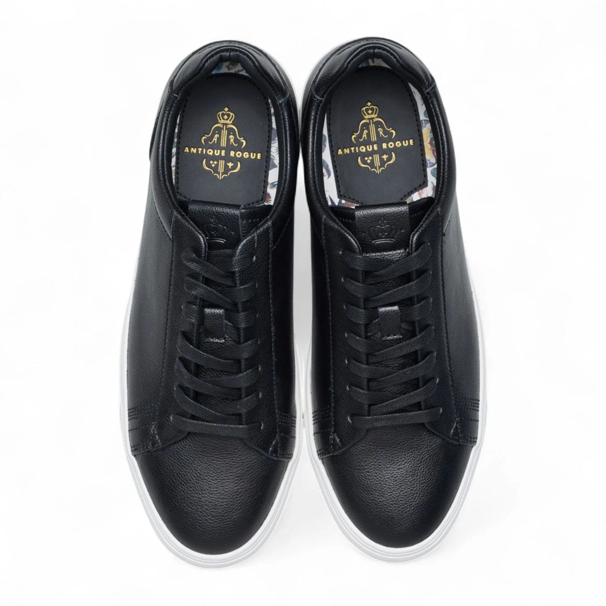 Schwarze Herren-Sneaker aus Leder mit Schnürung