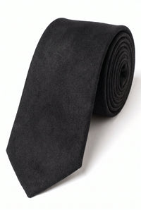 Schwarze Herrenkrawatte mit Wildlederfinish