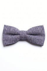 Blaue Herren-Fliege aus Fischgrät-Tweed